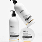 Набор YOUtoo: шампунь Hydrating Shampoo, кондиционер и маска Keratin Repair на белом фоне — YOUtoo
