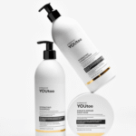 Набор YOUtoo: шампунь Hydrating, кондиционер и кератиновая маска на белом фоне — YOUtoo