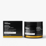 Чёрная банка YOUtoo Keratin Nutrition Hair Mask 350 мл и коробка рядом — YOUtoo